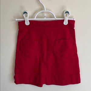 Red Tea Skirt with Pockets